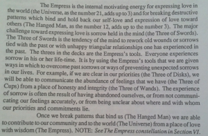 An excerpt from the very interesting book The Tarot Handbook, by Angeles Arrien